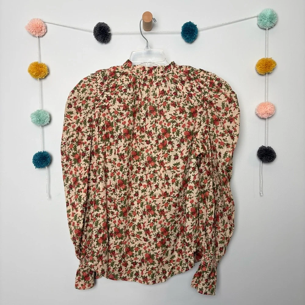 Free People Floral Meant to Be Romantic Blouse